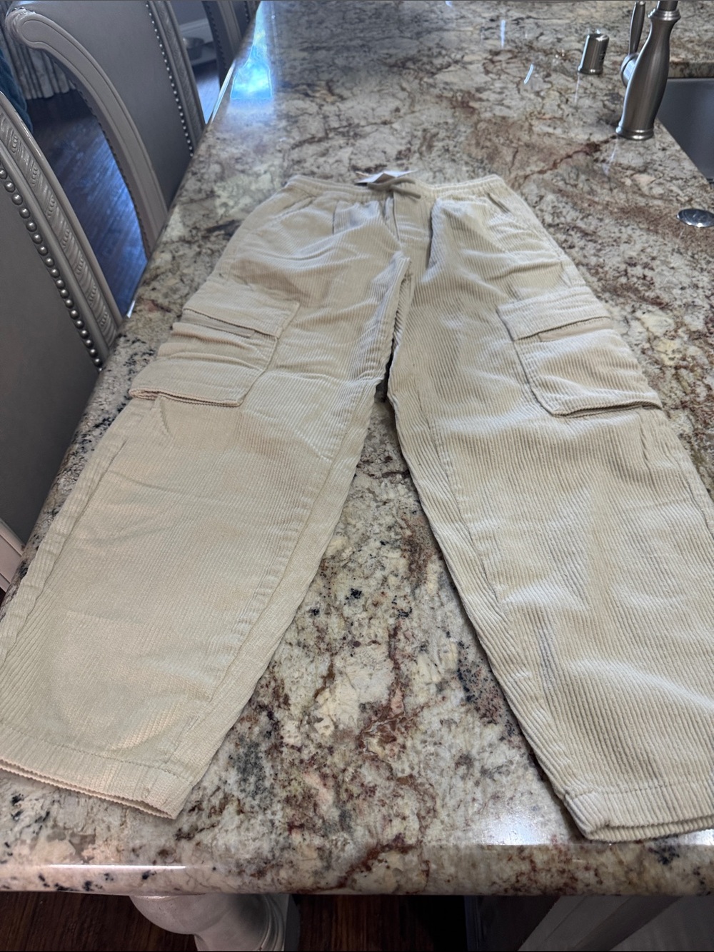 Zara Beige Corduroy Cargo Pants for Kids